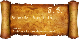 Brankó Vaszilia névjegykártya